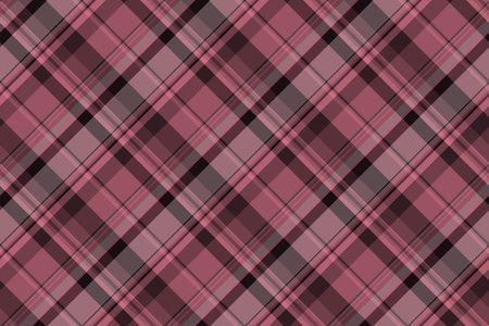 Vivid fabric seamless background, scotland check pattern tartan. Tile plaid textile vector texture in red and pastel colors palette.のイラスト素材