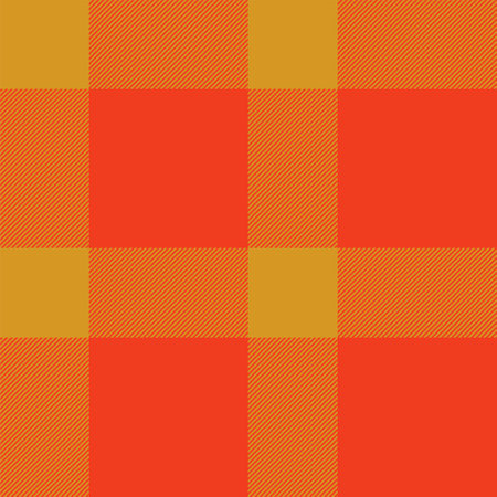 Plaid seamless pattern in orange. Check fabric texture. Vector textile print design.のイラスト素材