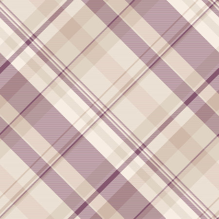 Package check seamless vector, bandana tartan textile background. Italian fabric texture pattern plaid in light and linen colors palette.のイラスト素材