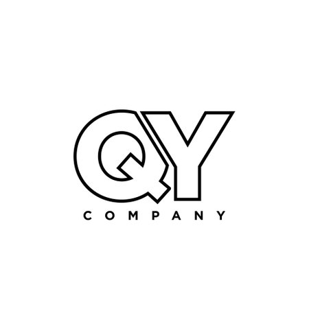Trendy letter Q and Y, QY logo design template. Minimal monogram initial based logotype for company identity.のイラスト素材
