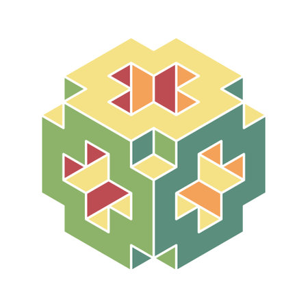 Cube logo, geometric vector design. Box logotype company, trendy technology emblem in isometric 3D style.のイラスト素材
