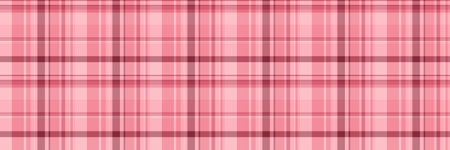 Wedding pattern seamless background, copy space tartan vector fabric. Grunge plaid check textile texture in red and light pink colors palette.のイラスト素材