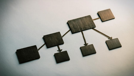 Close up image of a flowchart showing various steps of a process, representing workflow, stages, and methodology.の素材