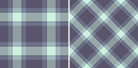 Seamless background vector of tartan check texture with a textile fabric pattern plaid. Set in sea colors. Colorful abstract geometric checkered wallpaper.のイラスト素材