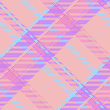 Fuzzy plaid pattern tartan, interior background texture textile. Revival check seamless vector...