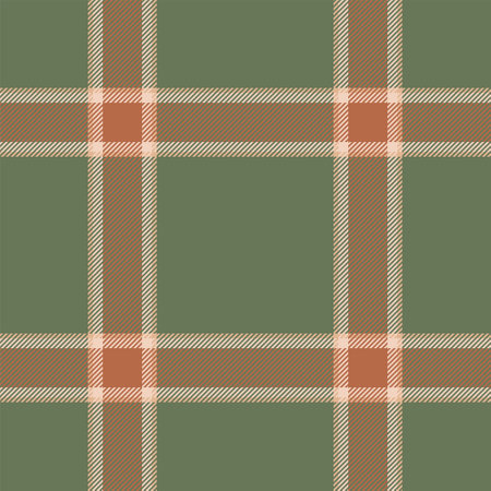 Plaid seamless pattern in green. Check fabric texture. Vector textile print design.