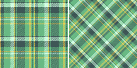 Pattern textile texture of vector tartan check with a seamless background fabric plaid. Set in...