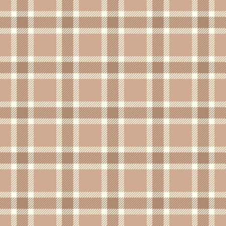 Rural textile texture pattern, uniform seamless tartan check. Checkered fabric plaid background vector in light and orange colors palette.のイラスト素材