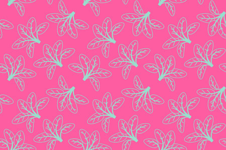 Hand drawn floral pattern vector design. Simple ornament with plant and leaf. Fabric print swatch.