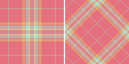 Pattern seamless vector of check plaid textile with a texture tartan background fabric. Set in...