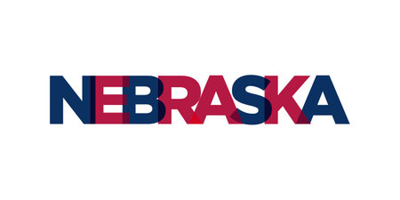 Nebraska, USA typography slogan design. America logo with graphic city lettering for print and web products.のイラスト素材