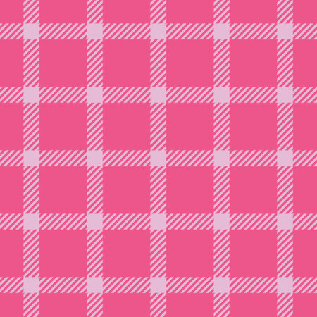 Customized fabric seamless tartan, scarf plaid pattern texture. Fiber check background vector textile in pink and light colors palette.のイラスト素材