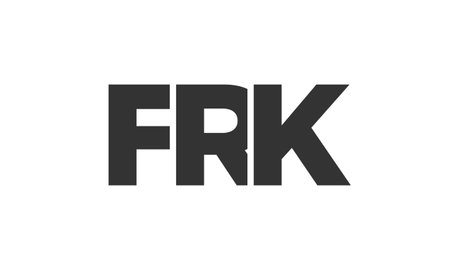 FRK logo design template with strong and modern bold text. Initial based vector logotype featuring simple and minimal typography. Trendy company identity ideal for businesses brand presence.のイラスト素材