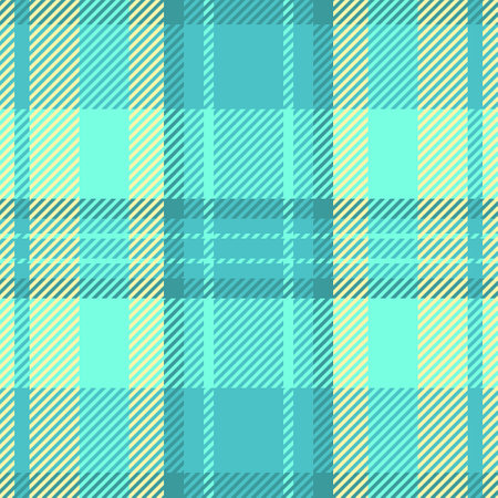 Commerce plaid tartan background, 1970s fabric seamless pattern. Warmth texture check textile vector in cyan and teal colors palette.のイラスト素材