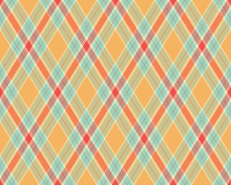Argyle seamless pattern of geometric rhombus. Harlequin check wallpaper design. Vector classic...
