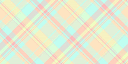 Messy pattern seamless texture, goose tartan vector background. Craft check textile plaid fabric in light and bisque colors palette.のイラスト素材