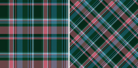 Check texture textile of tartan background vector with a seamless plaid pattern fabric. Set in...