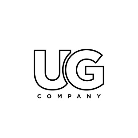 Trendy letter U and G, UG logo design template. Minimal monogram initial based logotype for company identity.のイラスト素材
