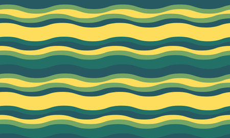Abstract background with wavy, flowing stripes in vibrant colors, creating a rippled, liquid effect. Smooth curves and textured lines add elegance, creativity, and vitality to the design. Ideal for wallpaper, textile, or graphic use, this vector pattern showcases seamless connection and dynamic movement.のイラスト素材