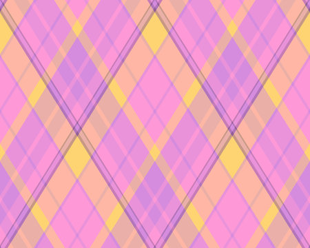 Argyle seamless pattern of geometric rhombus. Harlequin check wallpaper design. Vector classic...