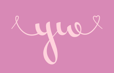 YW initial wedding monogram calligraphy vector illustration. Hand drawn lettering y and w love logo design for valentines day poster, greeting card, photo album, banner print or tattoo.のイラスト素材