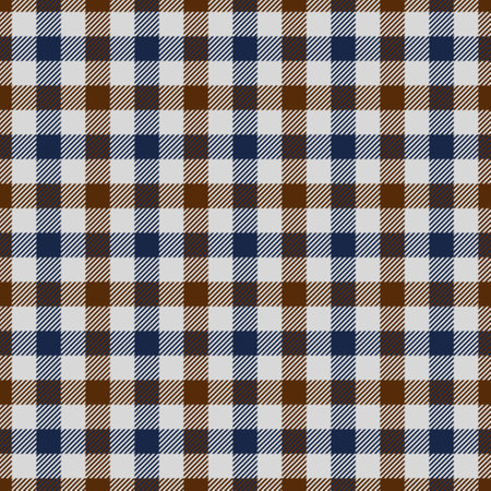 Stylish brown, navy, and white plaid pattern. Perfect for textile design, apparel, home decor, or...