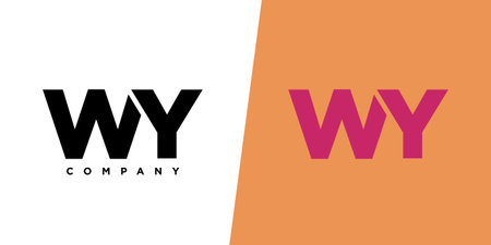 Trendy letter W and Y, WY logo design template. Minimal monogram initial based logotype for company identity.のイラスト素材