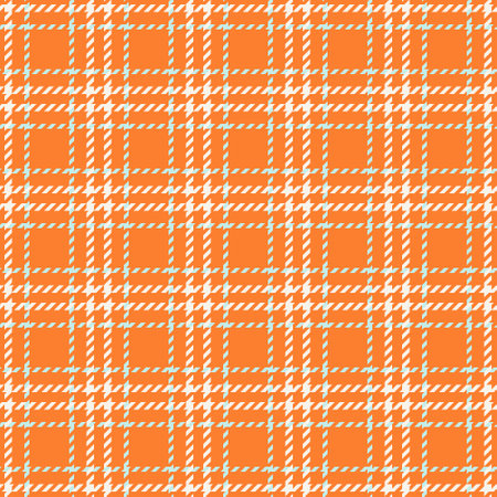 Vibrant orange and pastel blue glen plaid pattern. Perfect for textile design, fashion, backgrounds,...