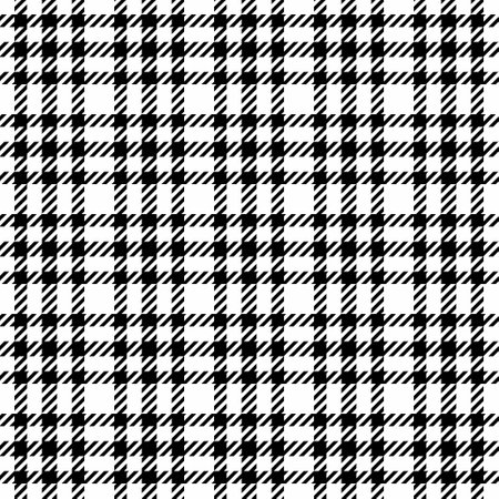 Stylish black and white houndstooth check pattern. Perfect for textile design, fashion, backgrounds, and website design. Clean, crisp lines create a sophisticated and versatile image.のイラスト素材