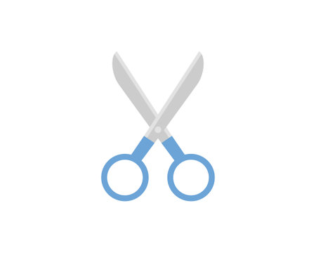 Simple, clean illustration of scissors. Perfect for websites, apps, or presentations needing a cutting, editing, or crafting theme. Versatile design, easily adaptable to various color palettes.のイラスト素材