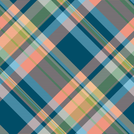 Platform plaid check background, youth pattern vector texture. Antique textile fabric seamless...