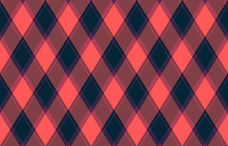Vibrant coral and dark teal diagonal plaid pattern. Perfect for textiles, website backgrounds, or...