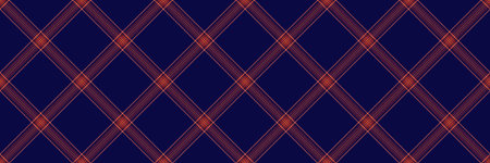 Stylish diagonal plaid pattern in deep blue and burnt orange. Perfect for textile design, fashion,...