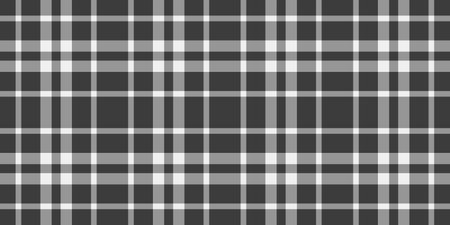 Sleek grayscale plaid pattern. Perfect for backgrounds, textile design, or website templates. Clean lines and a modern aesthetic create a versatile image ideal for various projects.のイラスト素材