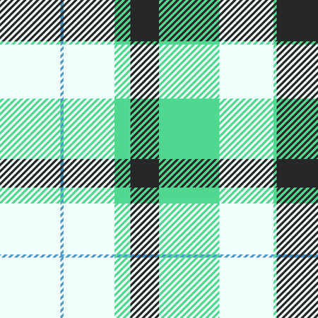 Vibrant mint green, black, and white plaid pattern. Perfect for textile design, website backgrounds,...