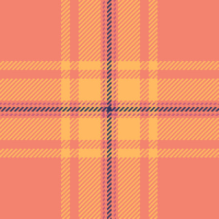 Vibrant coral and gold plaid pattern. Perfect for textile design, fashion, wallpaper, or website...
