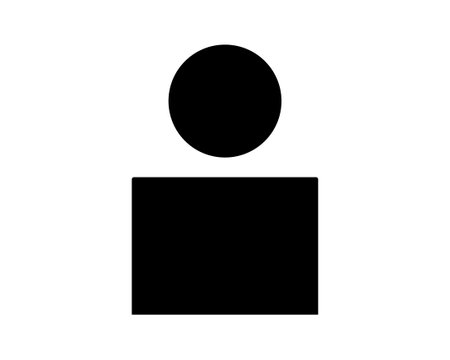 Minimalist black and white icon depicting a person. Perfect for website design, app interfaces, presentations, or infographics needing a simple, modern human figure representation.のイラスト素材