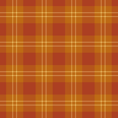 Warm autumnal plaid pattern in rich orange and gold hues. Perfect for fall themed designs, website backgrounds, or textile prints. Clean, seamless repeat for versatile use.のイラスト素材