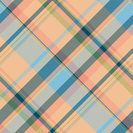 Pajamas plaid pattern background, calm tartan texture vector. Crossed seamless textile check fabric...