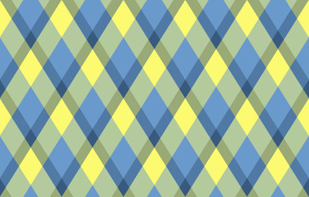 Argyle seamless pattern of geometric rhombus. Harlequin check wallpaper design. Vector classic...