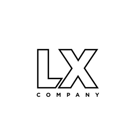 Trendy letter L and X, LX logo design template. Minimal monogram initial based logotype for company identity.のイラスト素材