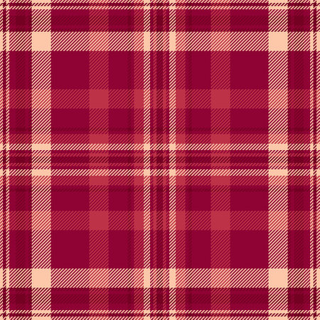 Elegant red and cream plaid pattern. Perfect for textile design, apparel, or website backgrounds. This seamless texture evokes warmth and sophistication. Ideal for autumnal or holiday themes.のイラスト素材