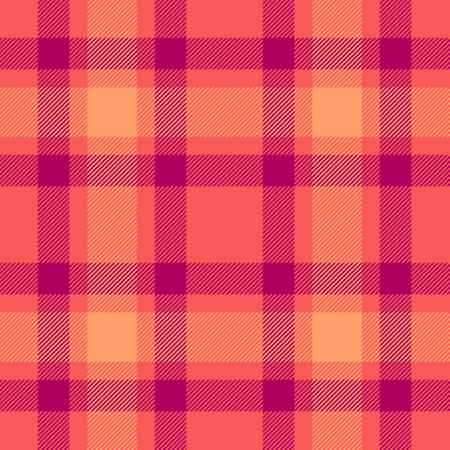 Design textile tartan vector, fade pattern fabric seamless. Checked check background plaid texture in red and pink colors palette.のイラスト素材