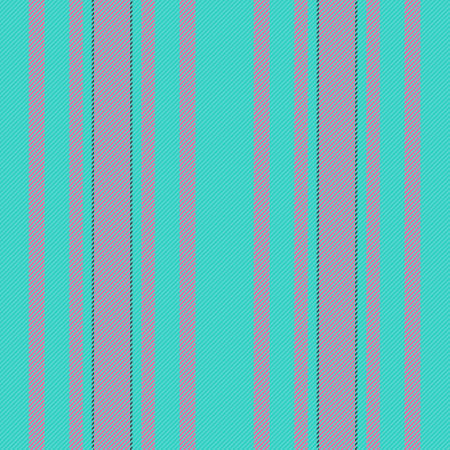 Detailed seamless textile fabric, print vector stripe texture. Website background pattern lines vertical in teal and pink colors palette.のイラスト素材