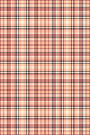 Decor plaid texture pattern, thin fabric tartan seamless. Golf vector background textile check in orange and red colors palette.のイラスト素材