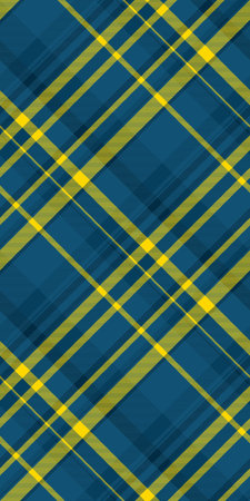 Abstract diagonal plaid pattern in teal and gold. Perfect for textile design, website backgrounds, or modern branding. A vibrant, energetic image representing sophistication and style.のイラスト素材