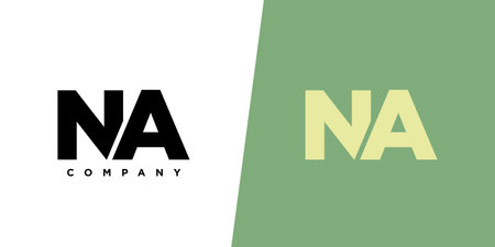 Trendy letter N and A, NA logo design template. Minimal monogram initial based logotype for company identity.のイラスト素材