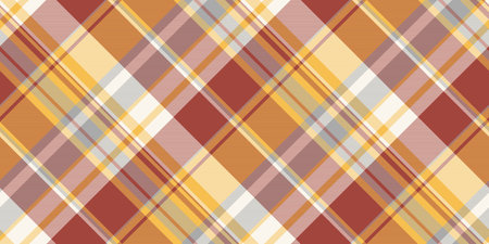 Warm autumnal plaid pattern. Perfect for textile design, fall fashion, and seasonal branding. This diagonal check design evokes comfort and nostalgia, ideal for creating cozy and stylish visuals.のイラスト素材