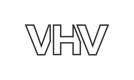 VHV logo design template with strong and modern bold text. Initial based vector logotype featuring simple and minimal typography. Trendy company identity ideal for businesses brand presence.のイラスト素材