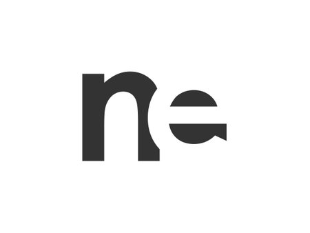 NE creative geometric initial based modern and minimal logo. Letter ne trendy fonts. Universal professional elegant techno vector design.のイラスト素材